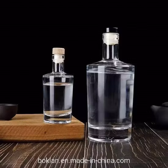 100ml 375ml 500ml 750ml 酒ガラスボトル ウォッカ ジン ウイスキー ラム用 コルク付き