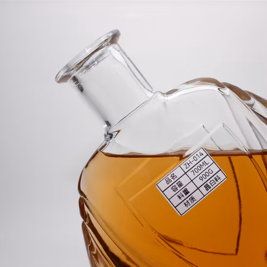 ウォッカブランデーウイスキーラム用透明スーパーフリントスピリッツ酒ガラスボトル