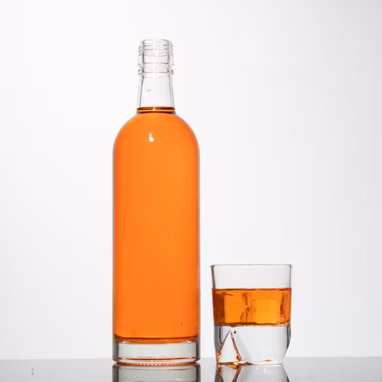 カスタム 500 ミリリットル 700 ミリリットル 750 ミリリットルガラスボトル透明な空のガラスボトルウォッカウイスキーブランデーガラスボトルテキーラジン酒スピリッツガラスボトル