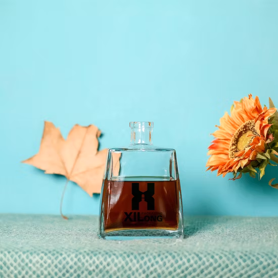 カスタムロゴエンボスクリア 500 ミリリットル 700 ミリリットル 750 ミリリットルラムテキーラジンブランデーラムウイスキーウォッカ酒スピリッツガラスボトル